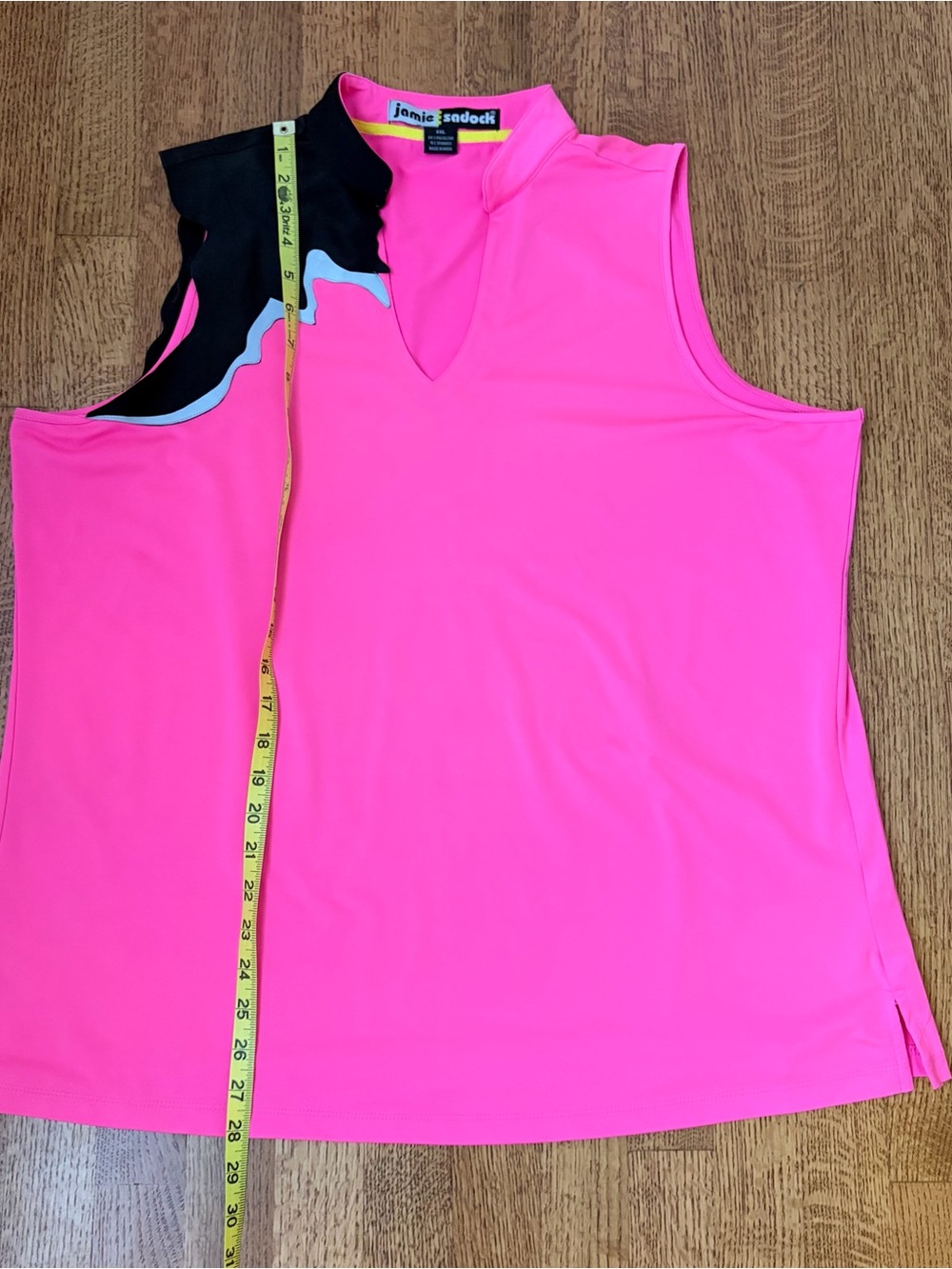 Jamie Sadock Zap Open Neck Women’s Golf Top XXL Tennis Pink Asymmetrical Stretch - Picture 12 of 13